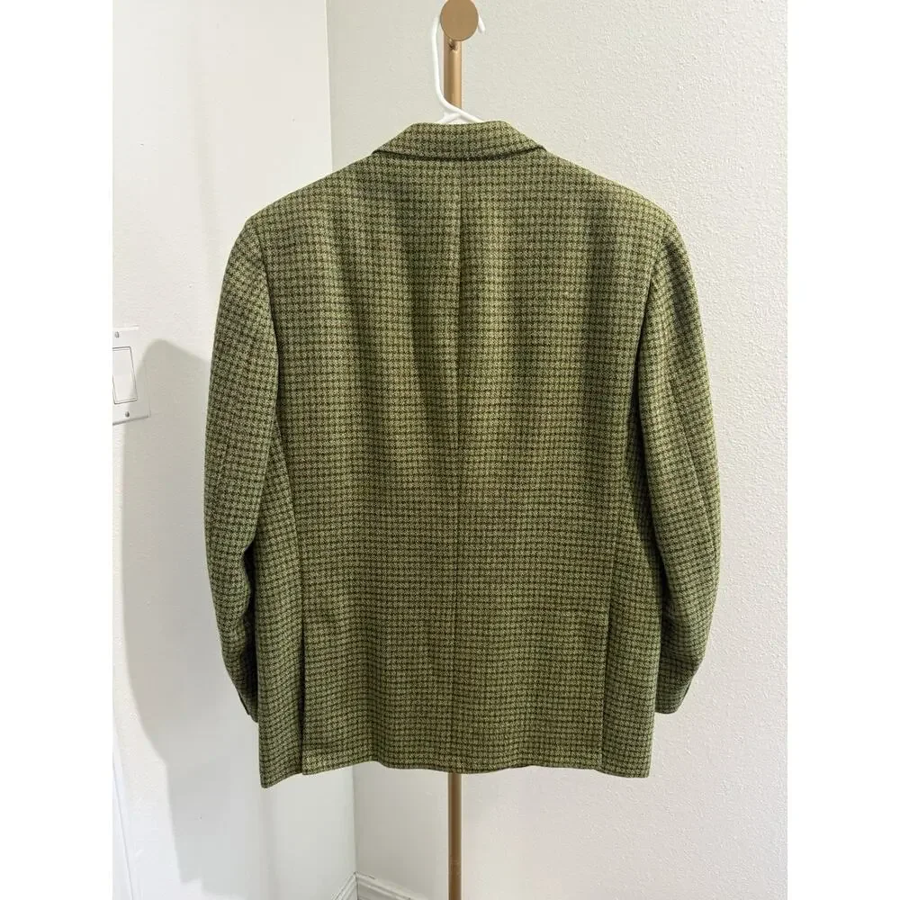 Botany 500 Blazer Bledsoe’s Mens’s Shop Green‎ Houndstooth Wool 41 Regular Vtg